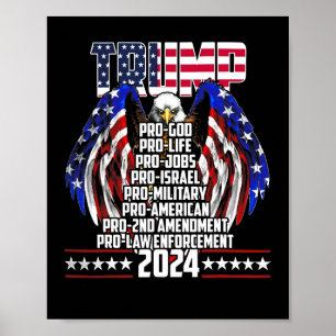 Pro God Pro Life Po Jobs Pro Israel Pro 2024  Poster