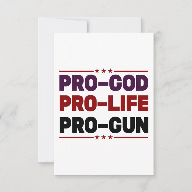 Pro god pro life   thank you card (Front)