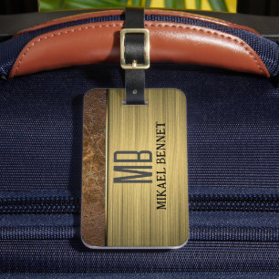 PRO Gold Brushed Metallic Luggage Tag