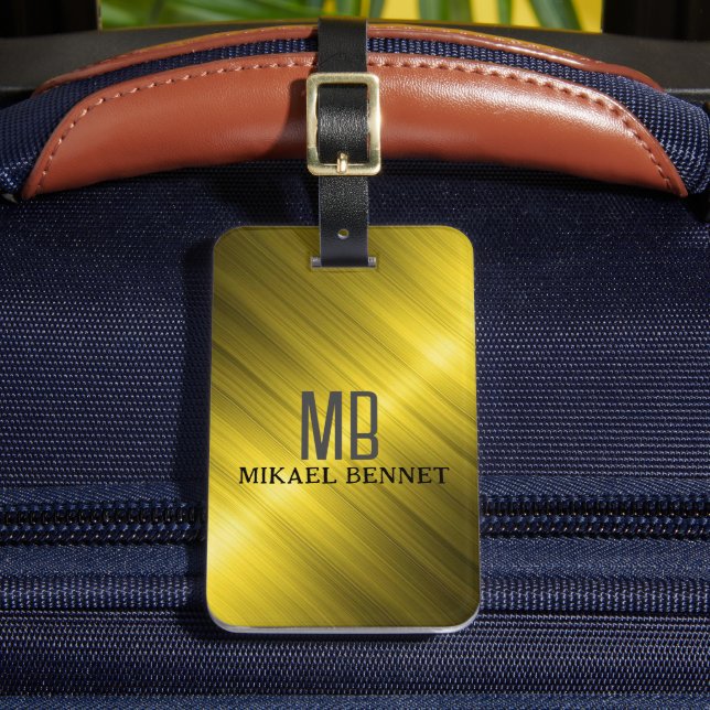 PRO Gold Brushed Metallic Luggage Tag (Front Insitu 2)