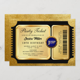 PRO Golden Party Ticket Invitation