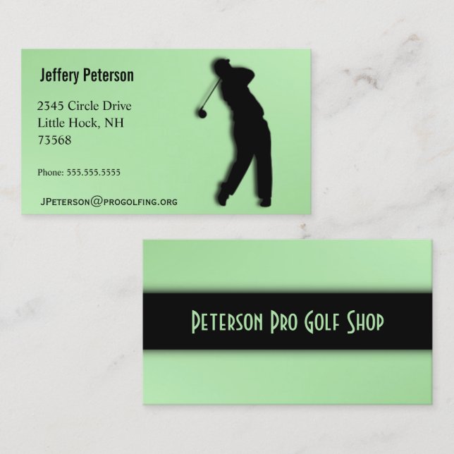 Pro Golf Green Business Card (Front/Back)