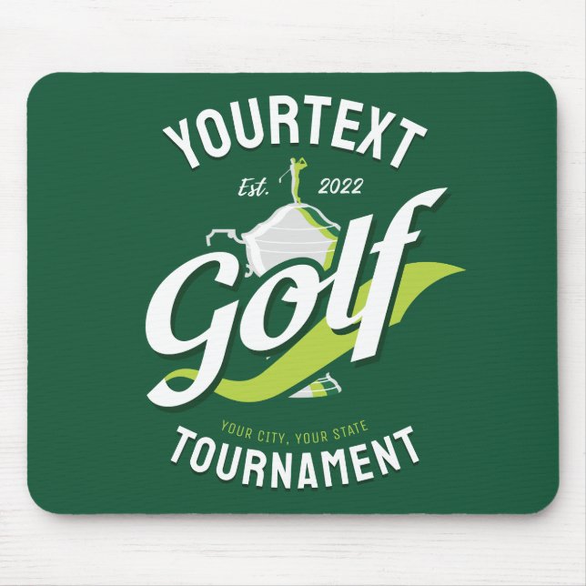 Pro Golfer NAME Golf Trophy Tournament Golfing Mouse Pad (Front)