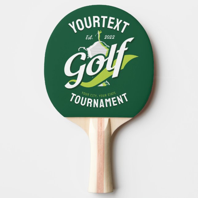 Pro Golfer NAME Golf Trophy Tournament Golfing Ping Pong Paddle (Front)