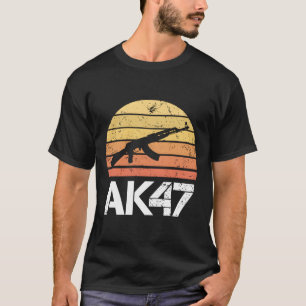 Pro Gun 2Nd Amendment Ak47 Rifle Retro Sunset T-Shirt