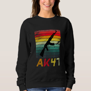 Pro Gun 2nd Amendment Ak47 Rifle Retro Vintage Sun Sweatshirt