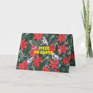 Pro Gun Piece On Earth Christmas Holiday Card