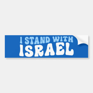 Pro-Israel Retro I Stand With Israel Bumper Sticker