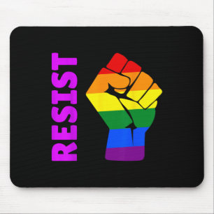 Pro-lgbt Rainbow Raised Fist #resist Anti-trump Mouse Pad