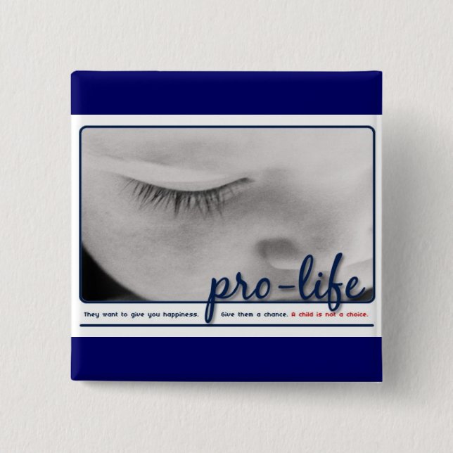 pro-life 15 cm square badge (Front)