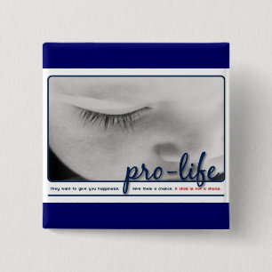 pro-life 15 cm square badge
