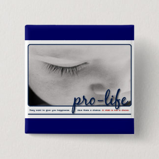 pro-life 15 cm square badge