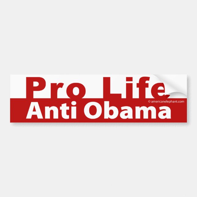 Pro Life Anti Obama Bumper Sticker (Front)