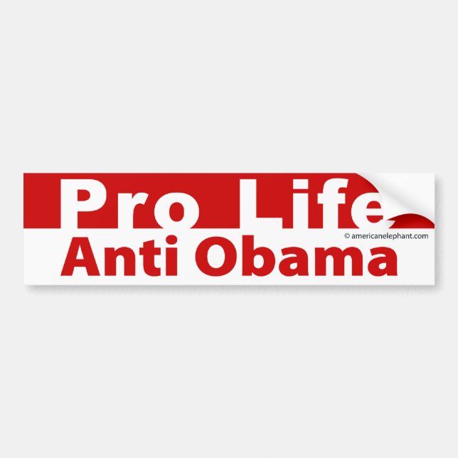 Pro Life Anti Obama Bumper Sticker (Front)