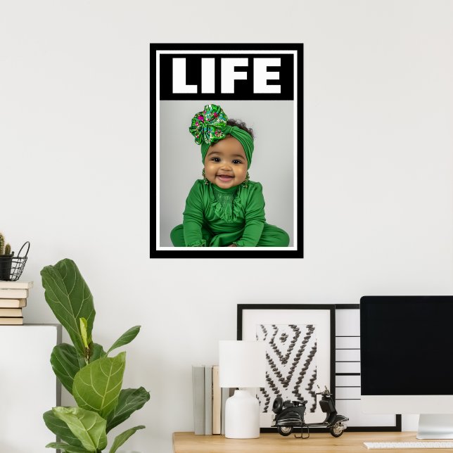 Pro-Life Baby Beautiful Black Baby Girl Smiling Poster (Home Office)