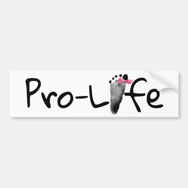 Pro-Life Baby Footprint  Bumper Sticker (Front)