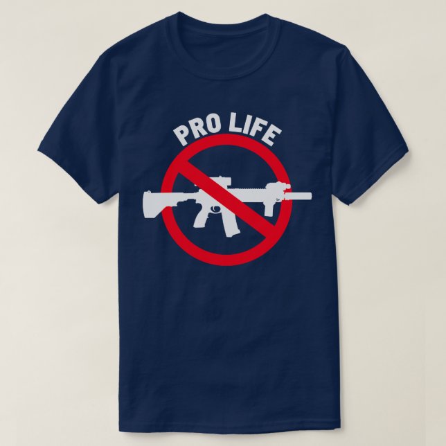 Pro Life Ban Assault Weapons T-Shirt (Design Front)