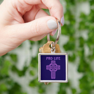 Pro-Life Catholic Cross Throw Pillow Keychain