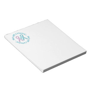 Pro-Life Catholic w/Monstrance & Pink/Blue Ribbons Notepad