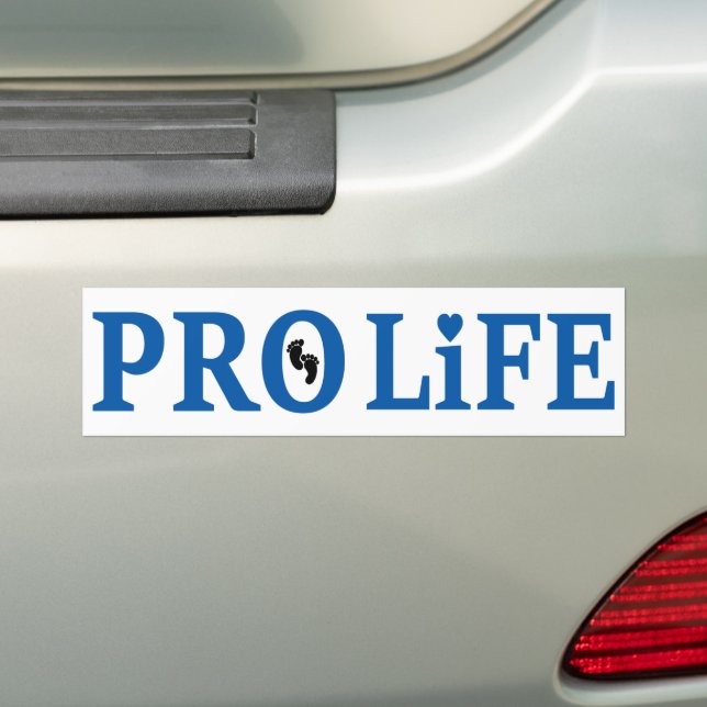 Pro-Life Christian Anti Abortion Bumper Sticker (On Car)
