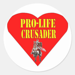 PRO LIFE CRUSADER CLASSIC ROUND STICKER