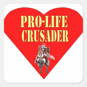 PRO LIFE CRUSADER SQUARE STICKER