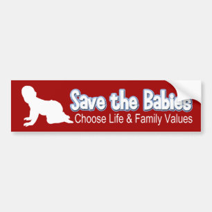 Pro-Life Diaper Parody, Save the Babies Funny Bumper Sticker