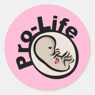 Pro-Life Foetus Design Classic Round Sticker