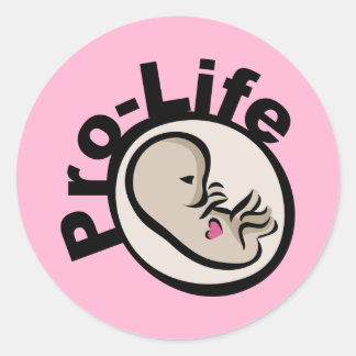 Pro-Life Foetus Design Classic Round Sticker