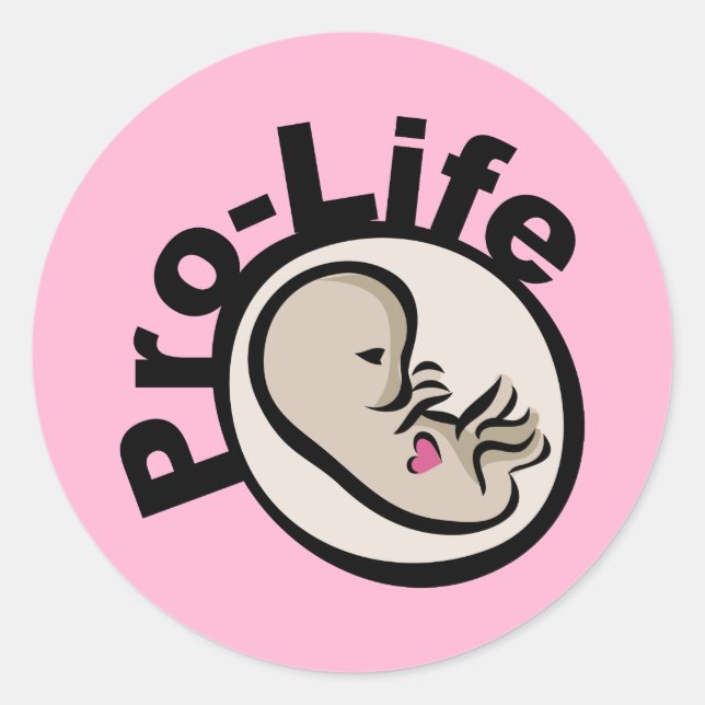 Pro-Life Foetus Design Classic Round Sticker (Front)