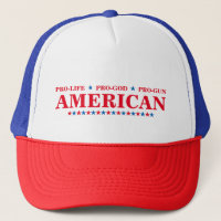 Pro Life God Gun American Red White Blue Stars USA