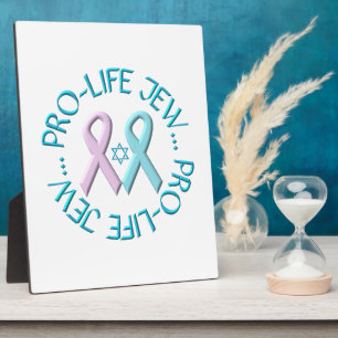 "Pro-Life Jew" w/Star of David & Ribbons Plaque