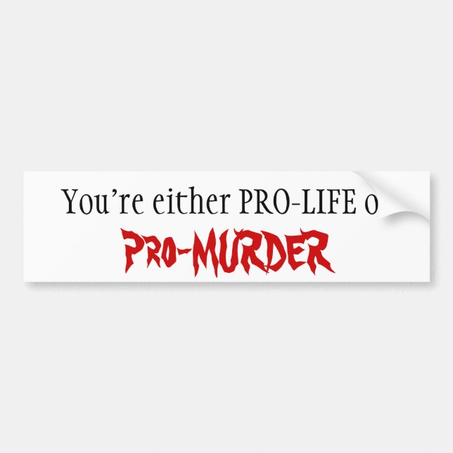 PRO-LIFE or Pro-MURDER Bumper Sticker (Front)