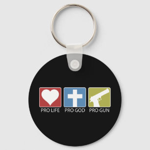 Pro Life, Pro God, Pro Gun Key Ring