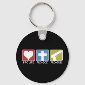 Pro Life, Pro God, Pro Gun Key Ring