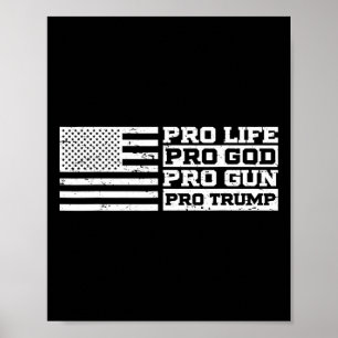 Pro Life Pro God Pro Gun Pro Trump Poster