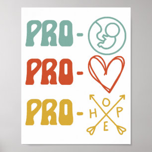 Pro-Life Pro-Love Pro-Hope Vintage Poster