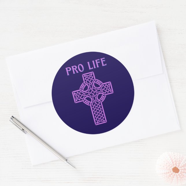 Pro-Life Roman Catholic Cross Sticker (Envelope)
