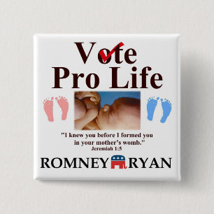 Pro Life Romney Ryan Baby Button