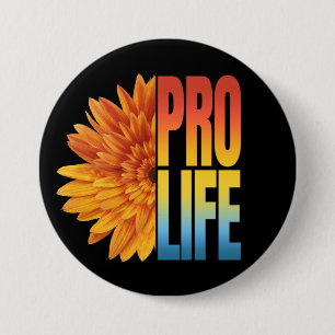 PRO LIFE SUNFLOWER 7.5 CM ROUND BADGE