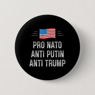 Pro Nato - Anti Putin - Anti Trump - Retro Style - 6 Cm Round Badge