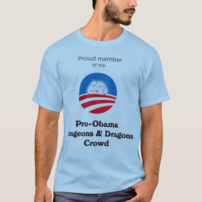 Pro-Obama D&D crowd (blue 1 sided shirt) T-Shirt (Front)