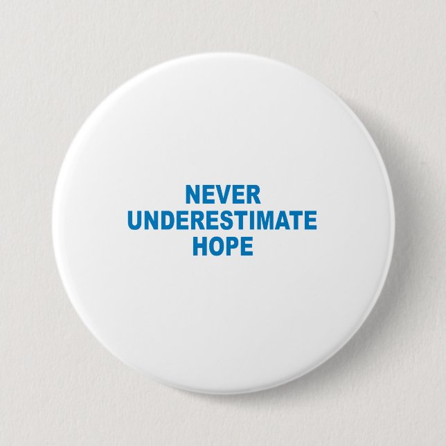 Pro-Obama - NEVER UNDERESTIMATE HOPE 7.5 Cm Round Badge (Front)