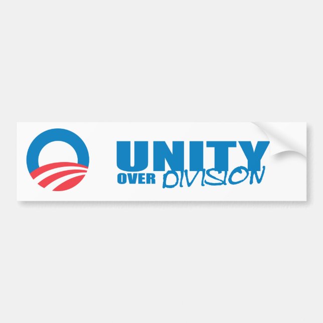 Pro-Obama - UNITY OVER DIVISION Bumper Sticker (Front)