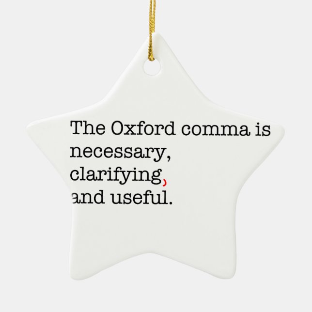Pro-Oxford Comma Ceramic Ornament (Front)