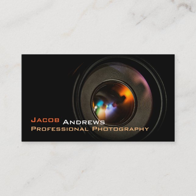 Pro Photography (Camera Lens) Business Card (Front)