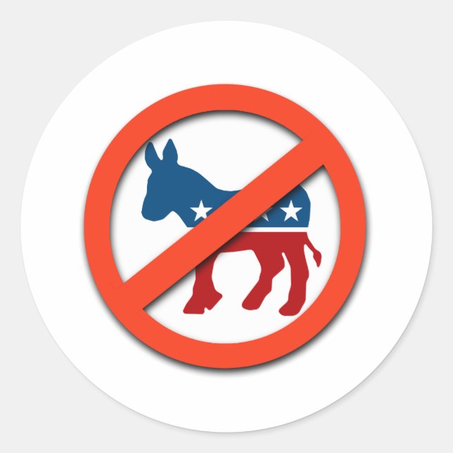 Pro-Republican / Anti-Democrat Classic Round Sticker (Front)