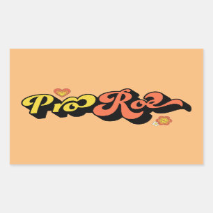 Pro Roe Retro Rectangular Sticker