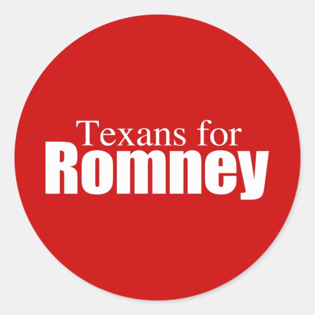PRO-ROMNEY - TEXANS FOR ROMNEY -- .png Classic Round Sticker (Front)