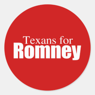 PRO-ROMNEY - TEXANS FOR ROMNEY -- .png Classic Round Sticker